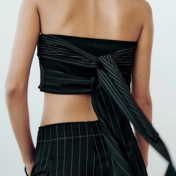 ZARA STRIPE CROP TOP - Picture 6 of 7